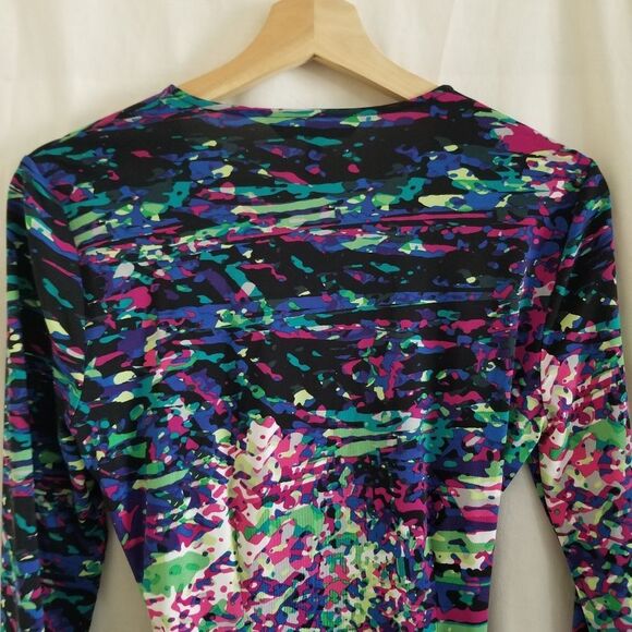 BCBGMaxAzria Adele Paint Splatter Multicolor Wrap Dress Size S - Picture 6 of 15